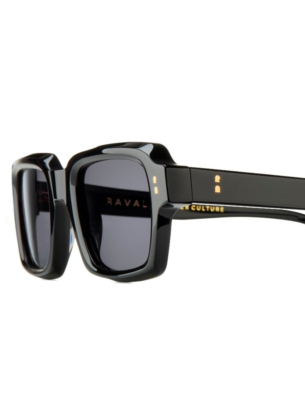 New Raval Eyewear Men's Sunglasses Black Square Grey Lens Acetate Frame ARENA C1